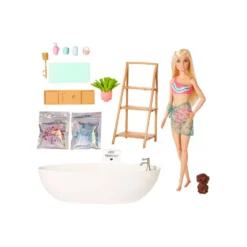 Barbie Bienestar Muñeca Rubia con Bañera