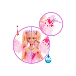 Barbie Color Change Muñeca Hada Rosa de Fantasía con Alas que Cambian de Color