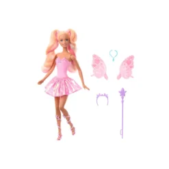 Barbie Color Change Muñeca Hada Rosa de Fantasía con Alas que Cambian de Color