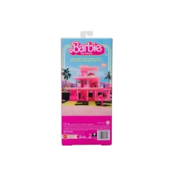Barbie The Movie Muñeco Ken con Conjunto de Playa a Rayas Rosa y Verde Pastel, Tabla de Surf y Zapatillas