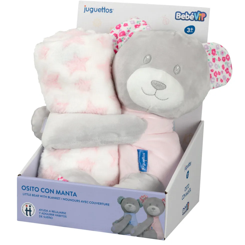 Bebé Vip Osito con Manta Rosa