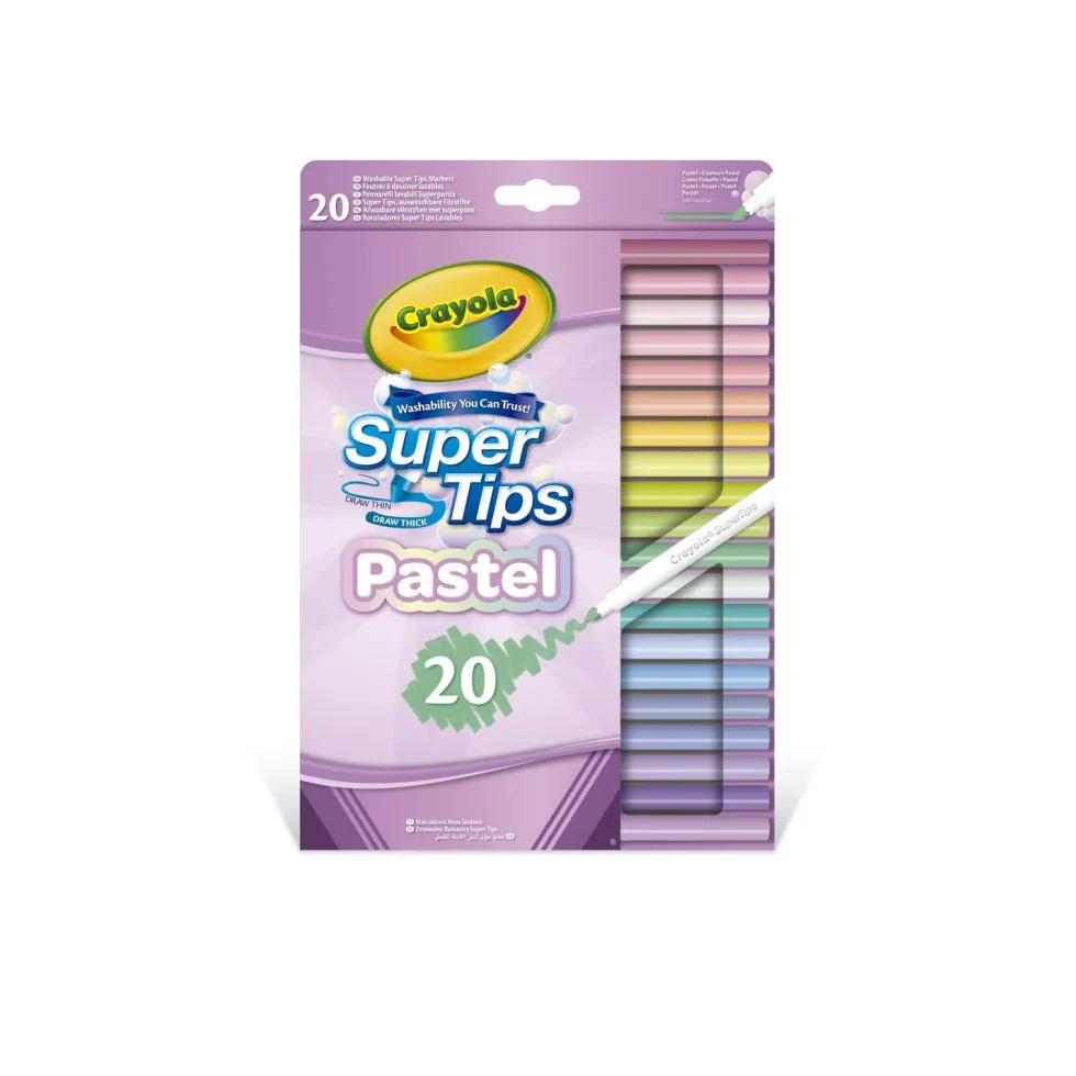 Crayola 20 Rotuladores Súper Punta Pastel