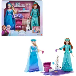 Disney Frozen Set Fiesta Pijamas Elsa y Ana con Muñecas y Accesorios