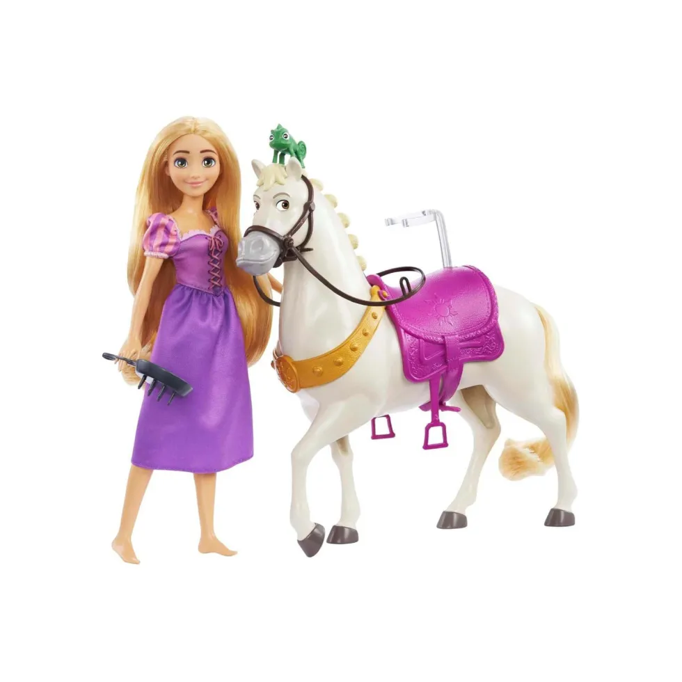Disney Princess Muñeca Rapunzel y Caballo Máximus