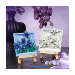 Madness Toys Lilac Irises (D'Après Monet) Kit de Pintura con Lienzo de Resina con Relieve