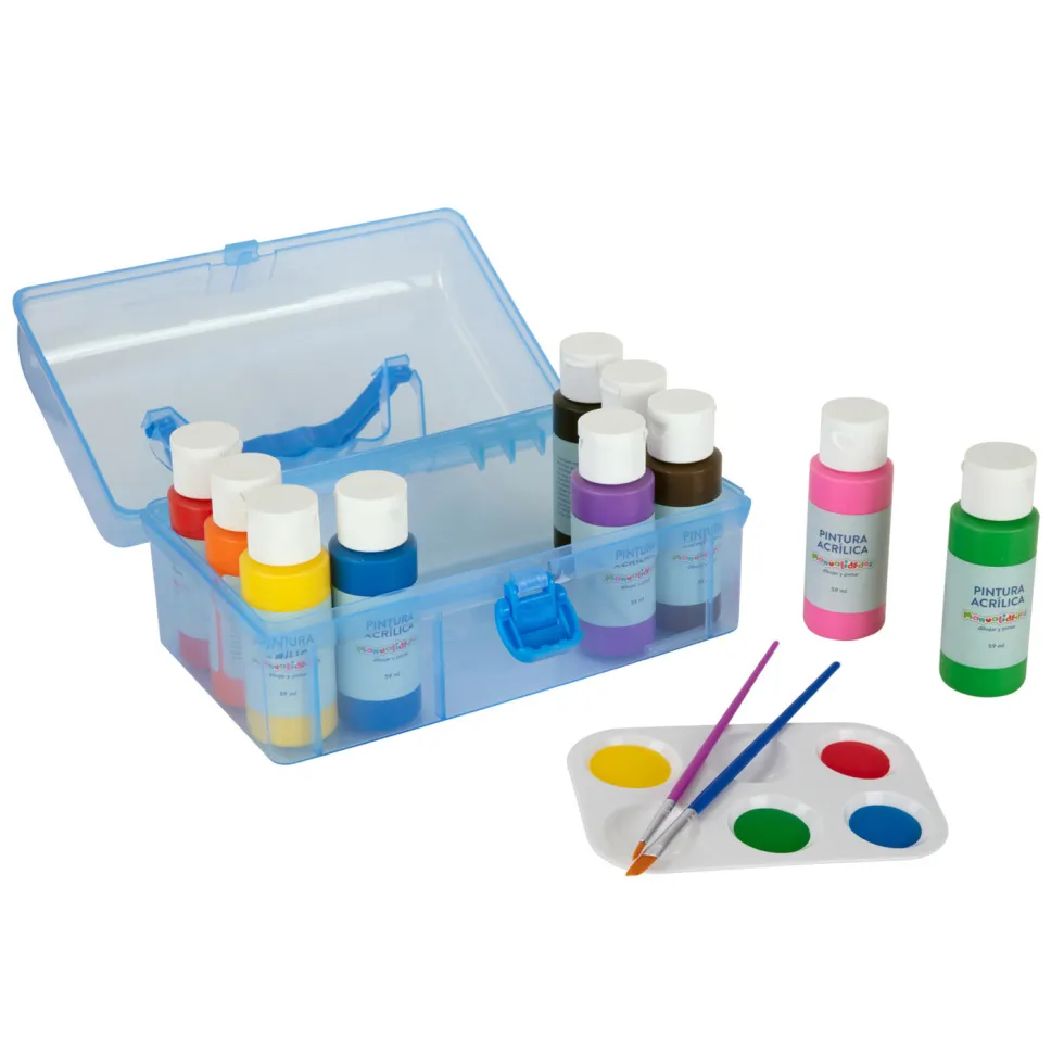 Manualidedos Maletín de Pintura Acrílica 13 Piezas