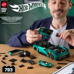 Mattel Brick Shop Hot Wheels Juego de construcción del Aston Martin Vintage GT3 de 2024 793 Piezas
