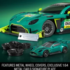 Mattel Brick Shop Hot Wheels Juego de construcción del Aston Martin Vintage GT3 de 2024 793 Piezas