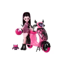 Monster High Draculaura con Moto Vampirística y Mascota