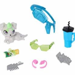 Monster High Muñeca Frankie Stein con Mascota Watzie y 7 Accesorios