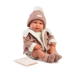 Muñecas Antonio Juan Mi Primer Reborn Daniela con Chaqueta de Borrego