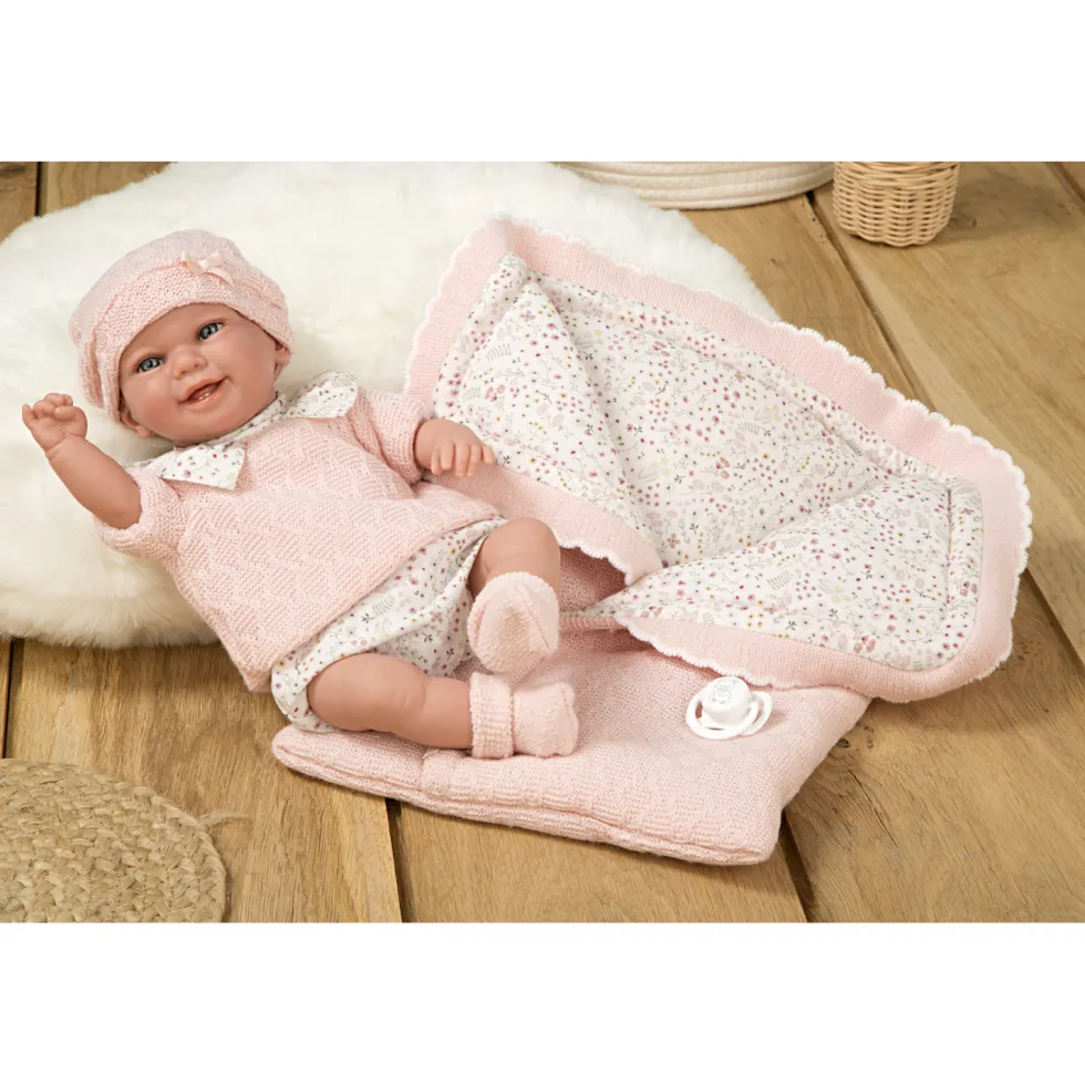 Muñecas Arias Elegance Babyto Rosa con Manta 35 cm