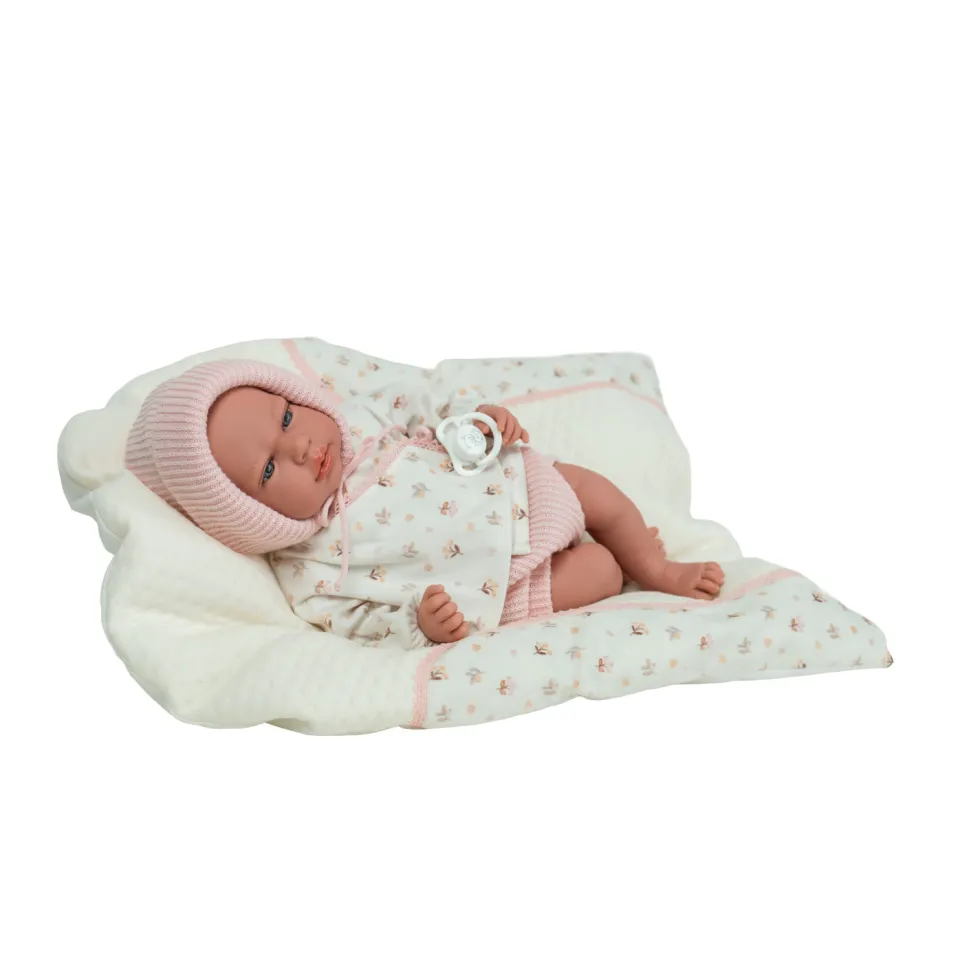 Muñecas Arias Elegance Muñeco de Peso Andie Rosa con Cojín