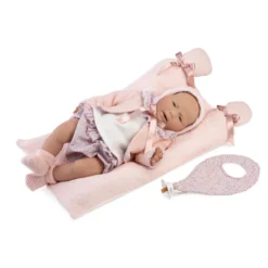 Muñecas Guca Bebé Reborn de Silicona Paula con Camisa, Braguita de Flores, Chaqueta y Babero