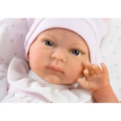Muñecas Guca Bebé Reborn de Silicona Sira con Traje Rosa de Lana y Braguita Blanca