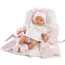 Muñecas Guca Bebé Reborn de Silicona Sira con Traje Rosa de Lana y Braguita Blanca