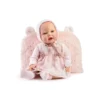 Muñecas Guca Bebé Reborn Giselle con Vestido Rosa de Lana con Capota y Cojín