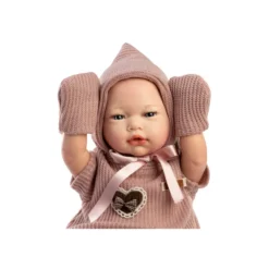 Muñecas Guca Bebé Reborn Montessori Gema con Pelele Color Granate Empolvado de Lana, Gorro, Peucos y Manoplas