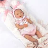 Muñecas Guca Bebé Reborn Silicona Sara con Braguitas y Camisa con Capota Rosa y Blanca