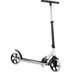 Patinete Urbano Blanco Plegable de Dos Ruedas Grandes con Luces LED