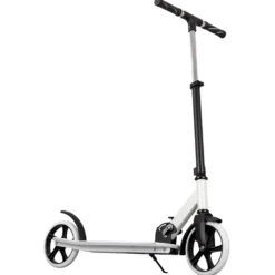 Patinete Urbano Blanco Plegable de Dos Ruedas Grandes con Luces LED