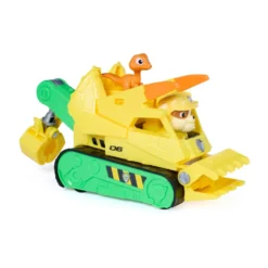 Paw Patrol The Dino Movie Vehículo Dino Rescue Bulldozer con Figura Rubble