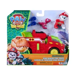 Paw Patrol The Dino Movie Vehículo Dino Rescue Fire Truck con Figura Marshall