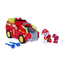 Paw Patrol The Dino Movie Vehículo Dino Rescue Fire Truck con Figura Marshall