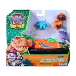 Paw Patrol The Dino Movie Vehículo Dino Rescue Hovercraft con Figura Zuma