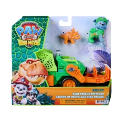 Paw Patrol The Dino Movie Vehículo Dino Rescue Recycler con Figura Rocky