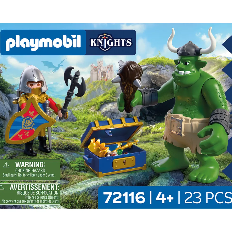 PLAYMOBIL Knights Troll con Tesoro de Caballero León - 72116