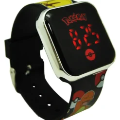 Pokémon Reloj Digital Led Negro Charmander