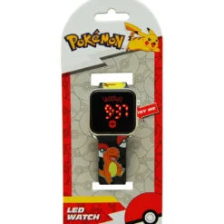 Pokémon Reloj Digital Led Negro Charmander