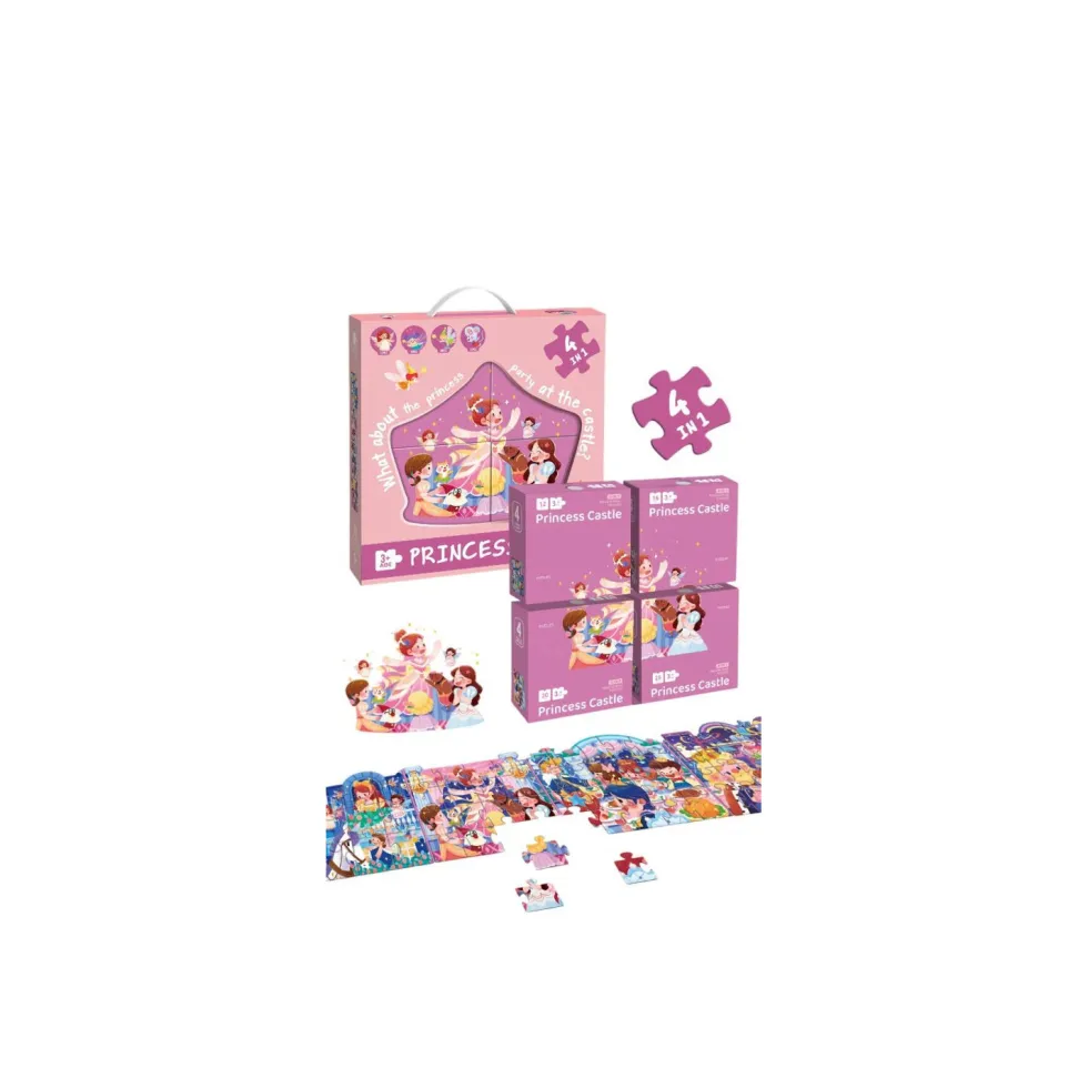 Puzzle Progresivo 73 Piezas Princesas 4 en 1