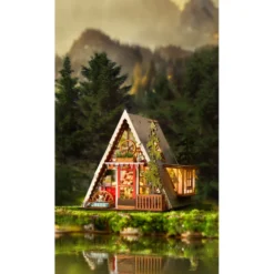 Rolife A-Frame Cabin Maqueta de Madera Cabaña de Montaña Europea