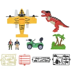Set de Dinosaurio con Avión y Jeep