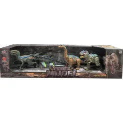 Set de 4 Figuras de Dinosaurios Grandes con Mosasaurus, T-Rex y Movimiento