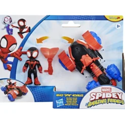 Spidey and his Amazing Friends Figura Miles Spin Morales con Aracno Triciclo